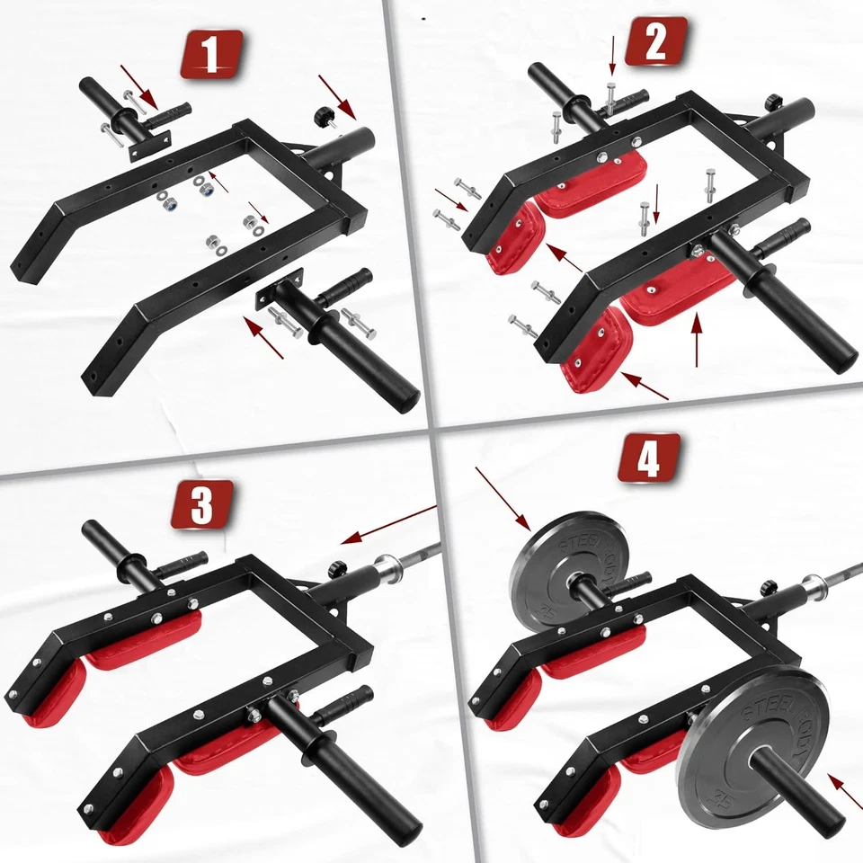 Prensa Yes4All Viking, mango de mina terrestre D. (rojo) prensa hombro con almohadilla Foto 4 de 4