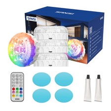LED Submersible Lights Pro 4 Packs with Remote, 20 RGB Color Changing