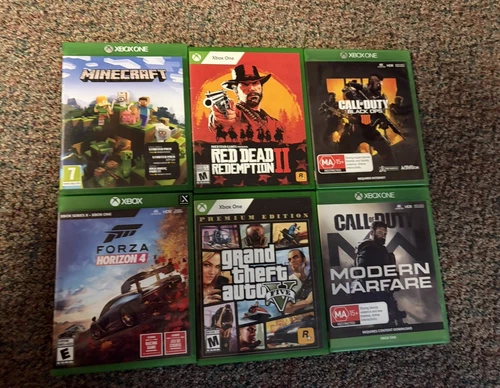 New ListingXbox One Game Lot: Forza Horizon 4, Minecraft, GTA V, Red Dead Redemption, Mult…