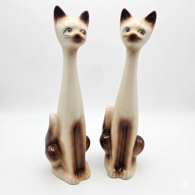 Vintage Keramik 2 Katzen Mid Century Keramik Siamkatze Figur 60er Vintage