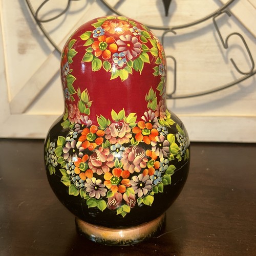 Signed 13 Pce Colorful Russian Hand Painted Matryoshka Nesting Doll Incomplete - Picture 23 of 24