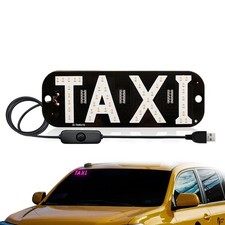 YSY Pink Taxi Sign Light, LED Taxi Sign, Suction Cup Window Placement
