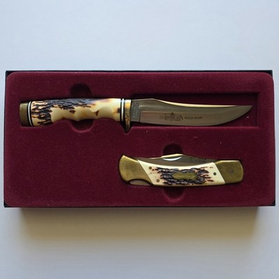 Schrade California Gold Rush 153UH Golden Spike & LB7 Knife Set Limited of 1000