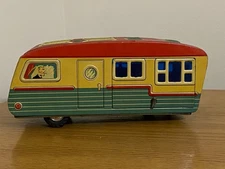 Haji Japan Tin Litho Camping Trailer Toy Japan Larger Trailer UA-06