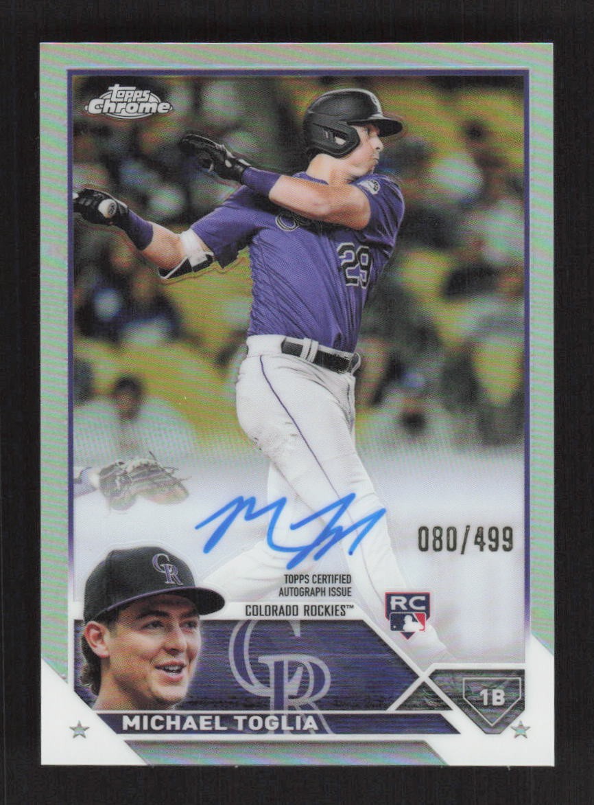 Michael Toglia 2023 Topps Chrome Rookie Autographs Refractor #/499 Auto #RA-MT