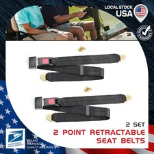 2pcs Universal 3 Point Retractable Auto Car Seat Belt Lap Shoulder Adjustable