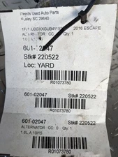 Alternator 150 Amp Without 110v Outlet Fits 13-19 ESCAPE 1073780