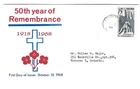 1968 Canada - Toronto, Ont. 15c Armistice #486 FDC First Day Cover - Odd Cachet