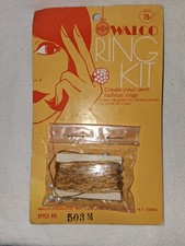 Vintage Walco Ring Kit 503M Sztuczna perła Koralik Złoty sznurek Szydełkowanie Zestaw rzemieślniczy NIP