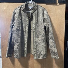Cold water Creek NWT Women  s Embroided Flower Shimmer Jacket Size Large
