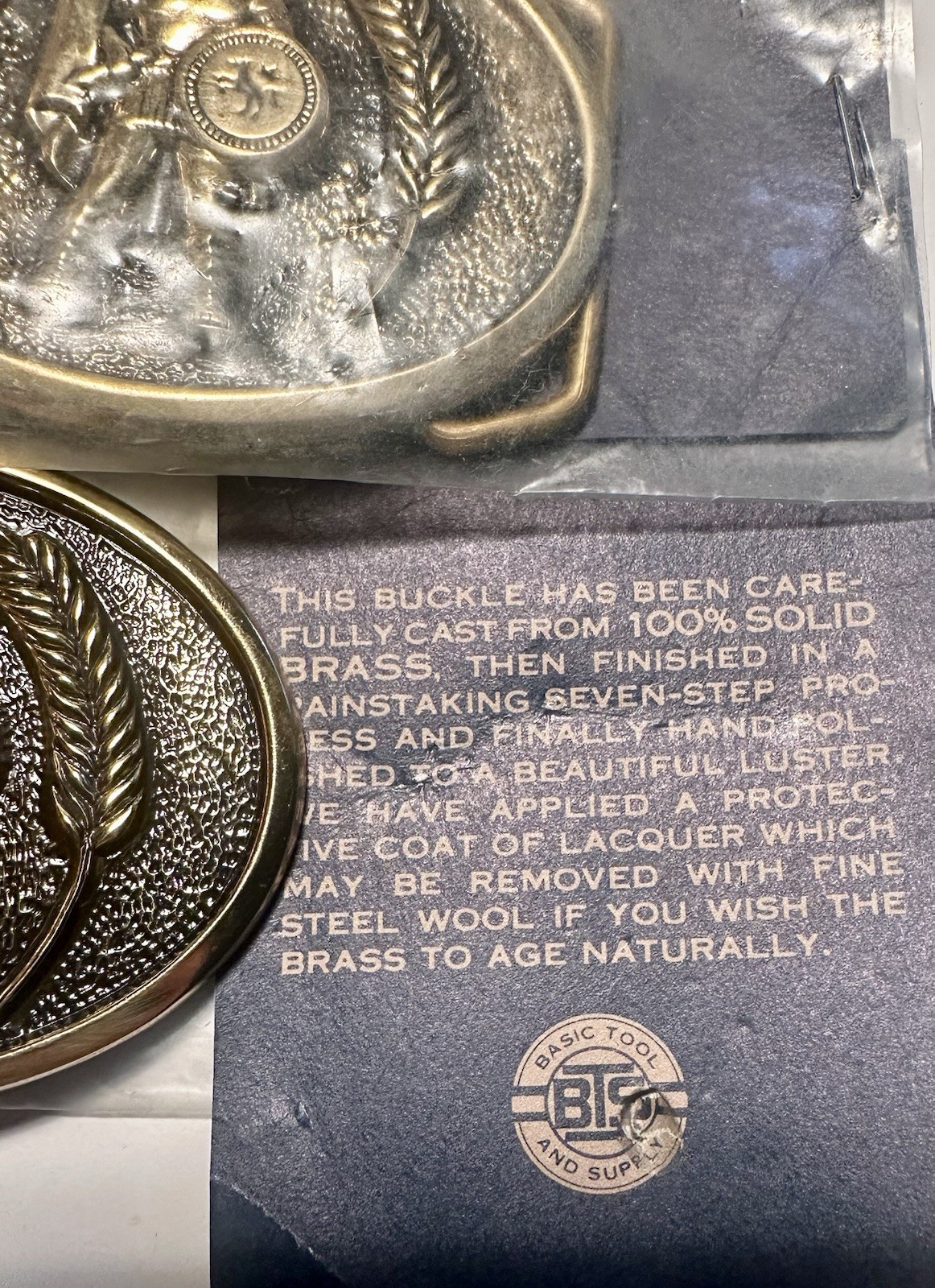 TWO Vintage BTS Basic Tool Supply Brass Buckles W… - image 2