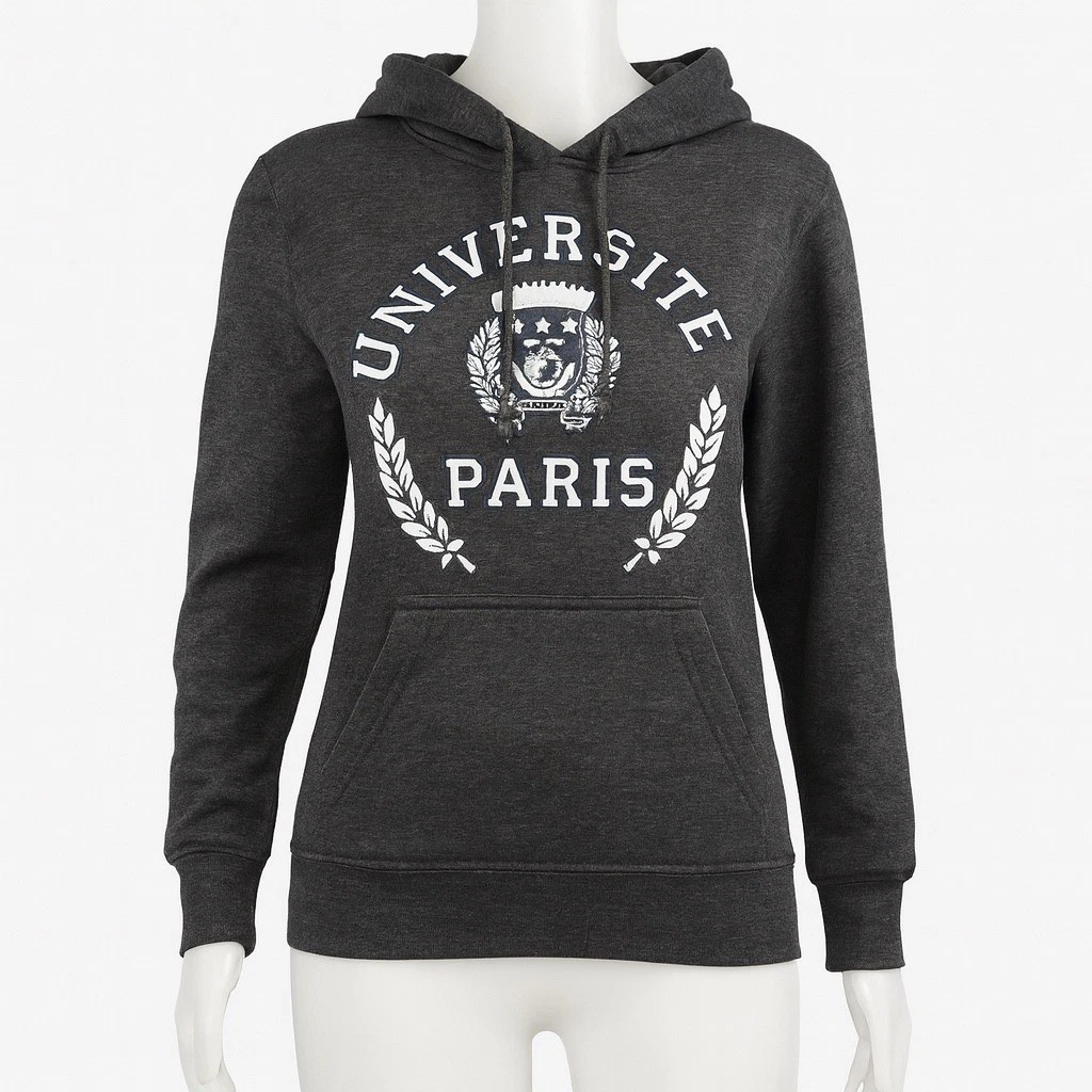 Université Paris Gray Hoodie Unisex Medium College Streetwear Y2K Alam Fashion