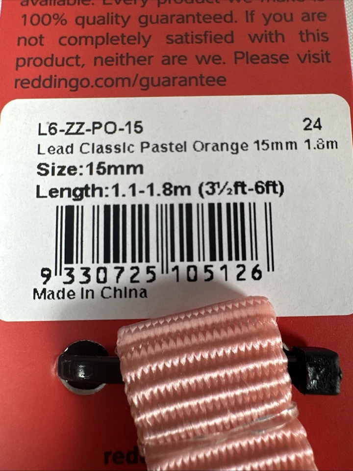 Красный Динго собаки свинца пастель оранжевый, размер маленький 15 мм (1,1-1,8 м) новый - Изображение 4 из 4