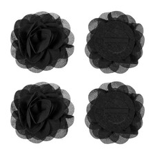 3.1" Dog Collar Flowers for Dogs Black 4Pcs