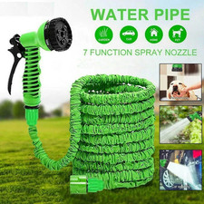 Stretch Hose Pipe Flexible Extendable Garden Magic Spray Gun Patio 25FT 50FT UK