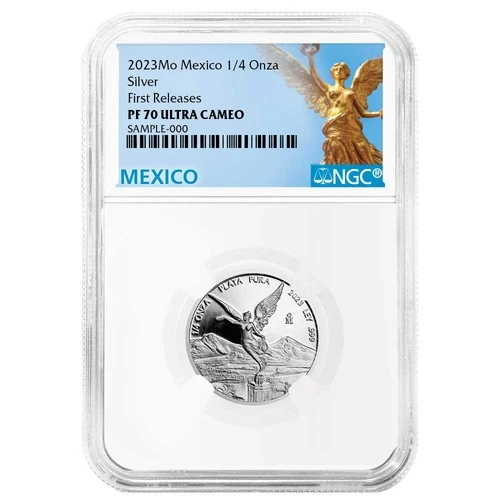 2023 Proof Silver Mexican Libertad Onza 1/4 oz NGC PF70UC FR Mexico Label