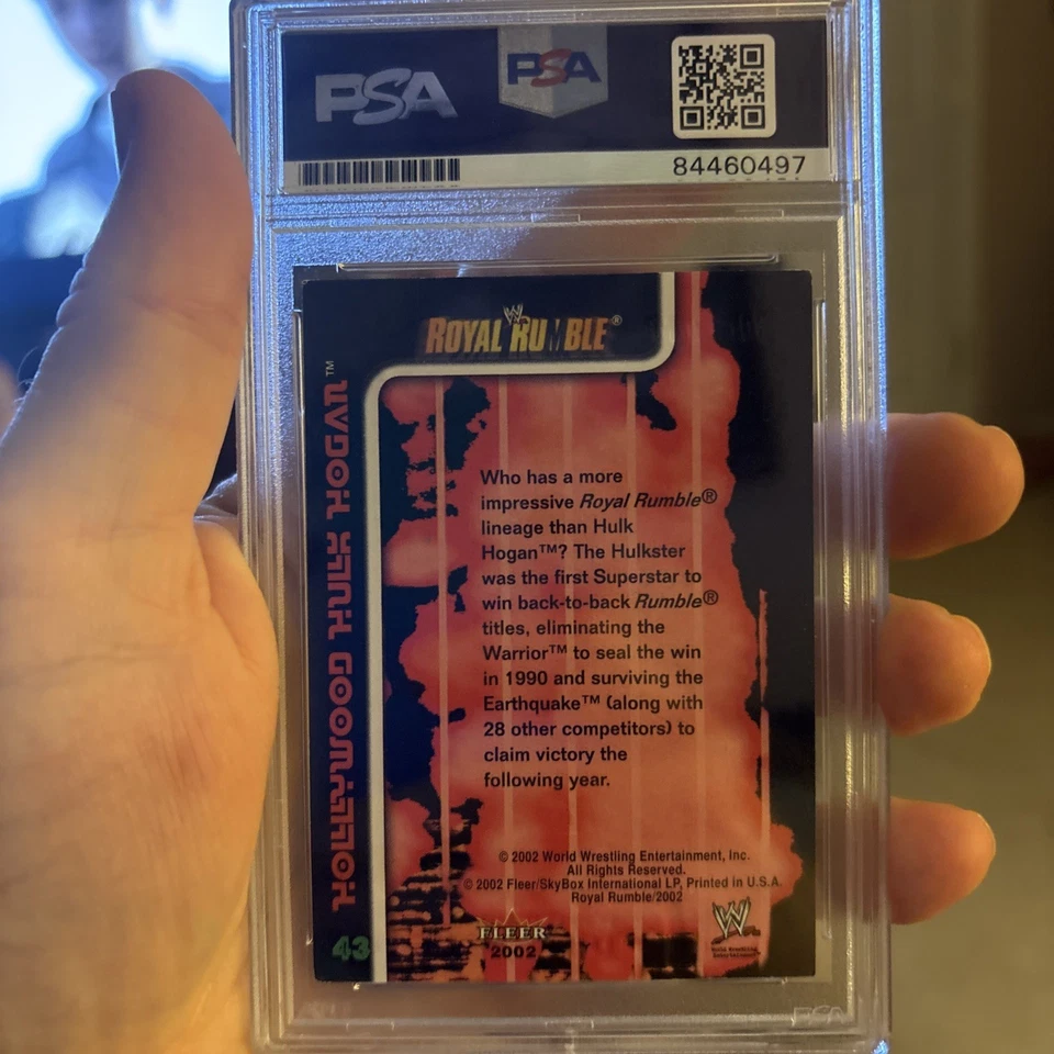 Tarjeta de lucha libre firmada por Hulk Hogan Auto #43 Fleer WWE Royal Rumble 2002 PSA DNA Foto 2 de 3