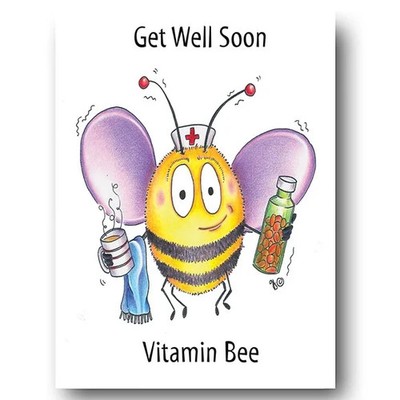 Komposthaufen Grußkarte Bald gesund werden Vitamin Biene B humorvoll lustig Honig