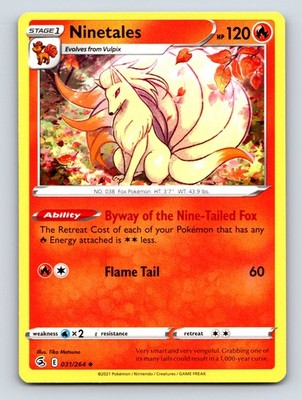 Stage 1 Ninetales HP 120 Flame Tail Attack Rarity Red Vibrant