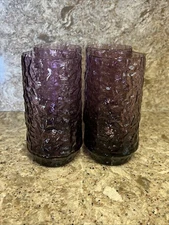 RARE Lenox Impromptu Purple Drinking Glasses Crinkle Iced Tea USA