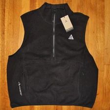 Nike ACG Wolf Tree Polartec Fleece Vest Mens L Black HJ2468-010 New $100