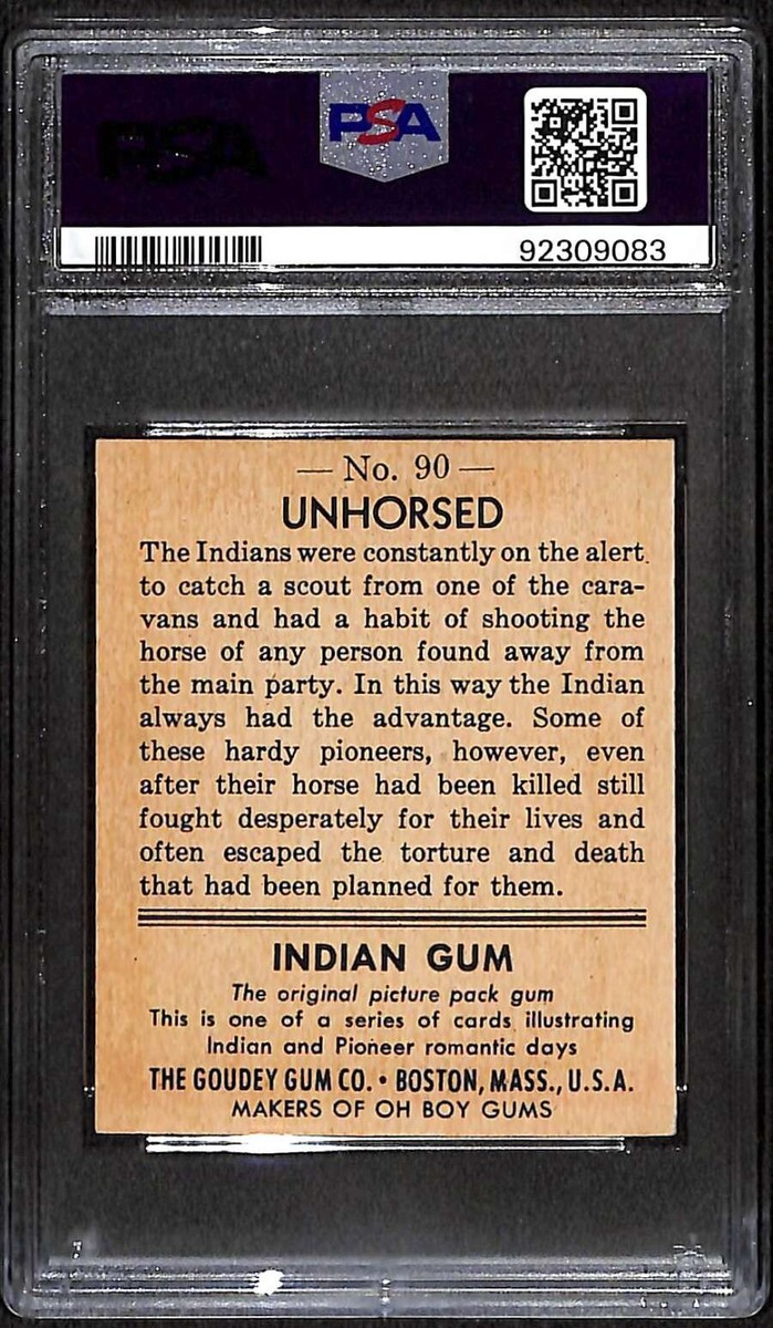 1947 Indian Gum R773 90 Unhorsed Re-Issue PSA 6 EXMT C91385