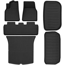 Floor Mats + Cargo Liner Full Set for 2020-24 Tesla Model Y 5-Seat Anti-Slip