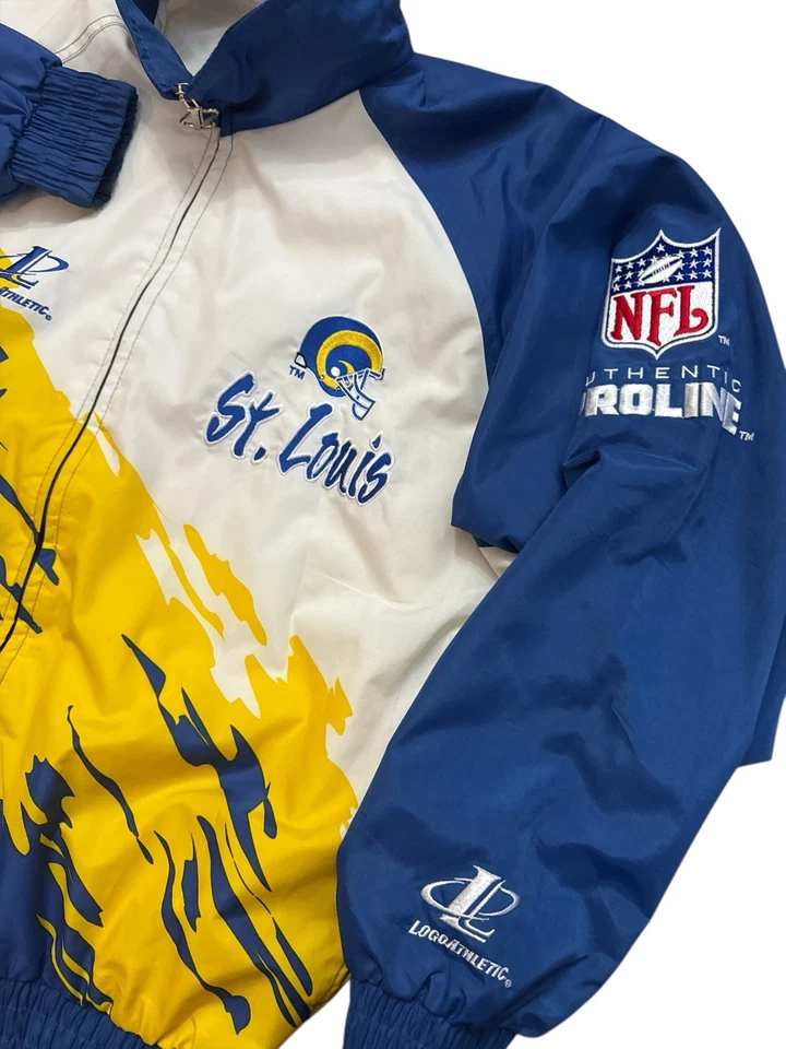 Vintage St. Louis Rams Men's Size Med Jacket L.A. Rams Pro Line Logo Splash 90’s - Image 4 of 4