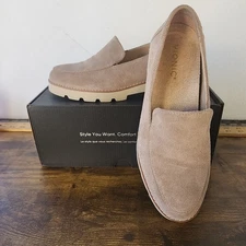 Vionic Kensley Women's Taupe Suede Slip-on Loafer Shoes Size 7 W (EUC)