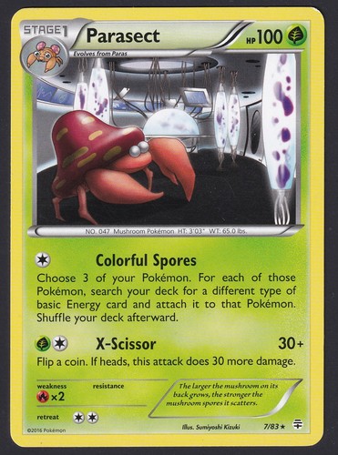 Parasect 7/83 Rare Generations Pokemon Lightly Played