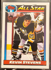 1991-92 Topps Kevin Stevens #267 Pittsburgh Penguins