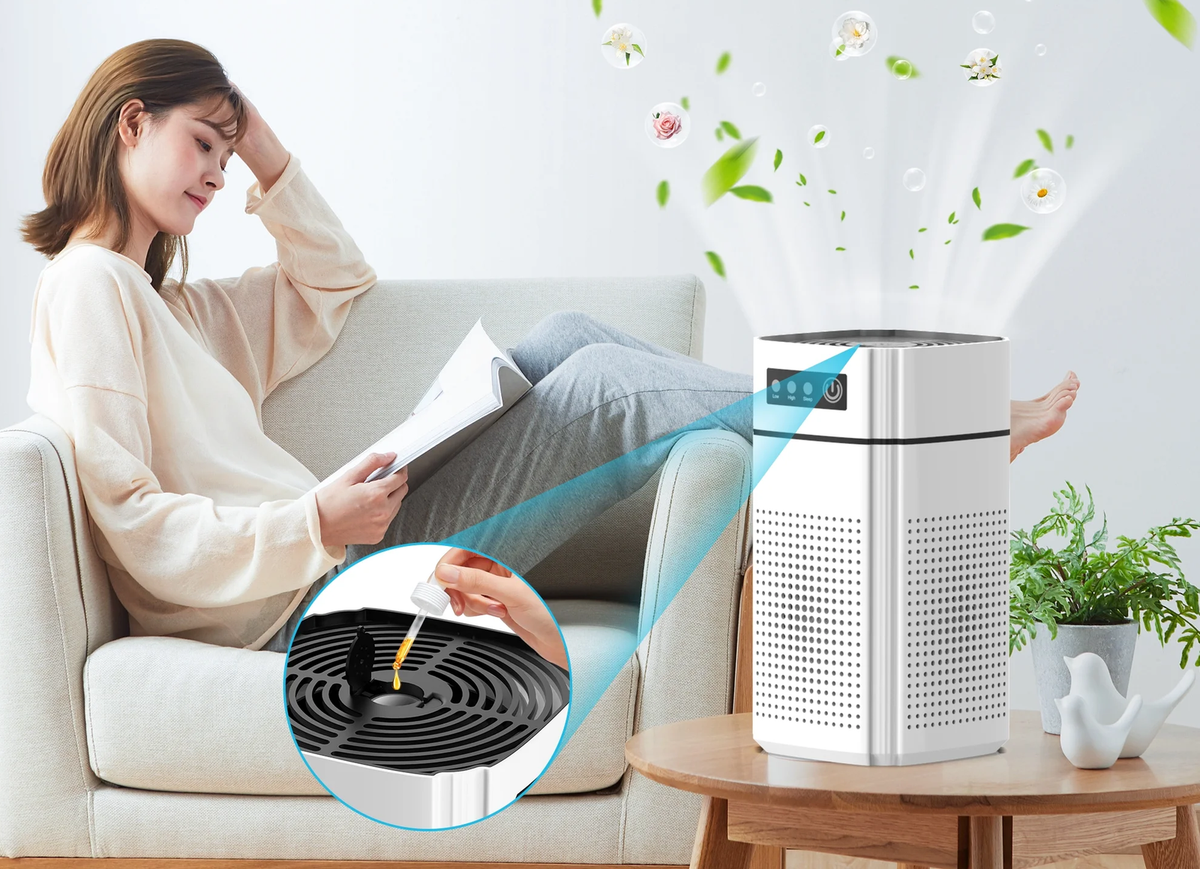 AIRFIRE AP202 Air Purifier with H13 HEPA Filter, 360-Degree Air