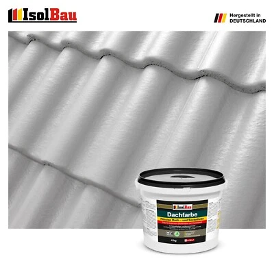 ISOLBAU Dachfarbe Steingrau 4 kg Sockelfarbe Fassadenfarbe Dachbeschichtung RAL Farbe