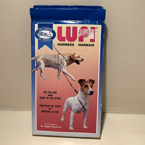 Lupi Dog Large L Harness Anti Pull Black Boxed 80cm plus chest box