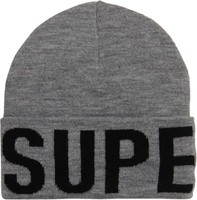 Superdry Branded Knitted Beanie Hat One Size StrickmüTze Grau/Schwarz W9010167A