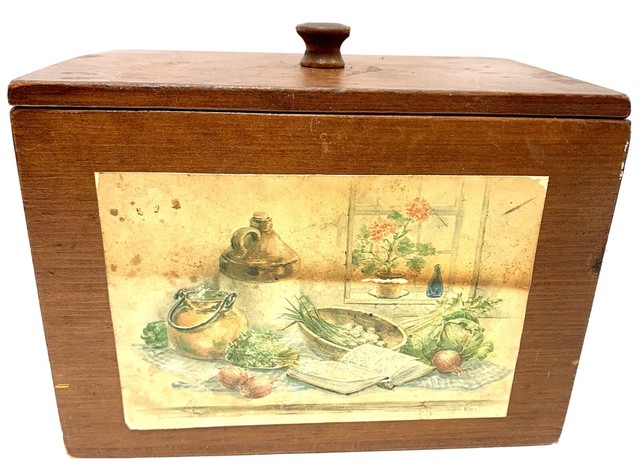 Bamboo Recipe Box Set By Printzcare Family Keepsake Wooden Organizer With 50 For Sale Online Ebay