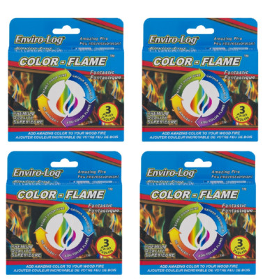 Lot of 4 - Enviro-Log Color-Flame, add Color to Firelog or Wood Fires, 3 ct each