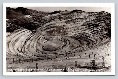 RPPC Aerial View Pit East Side Utah Copper Mine Bingham Canyon Real Photo P718