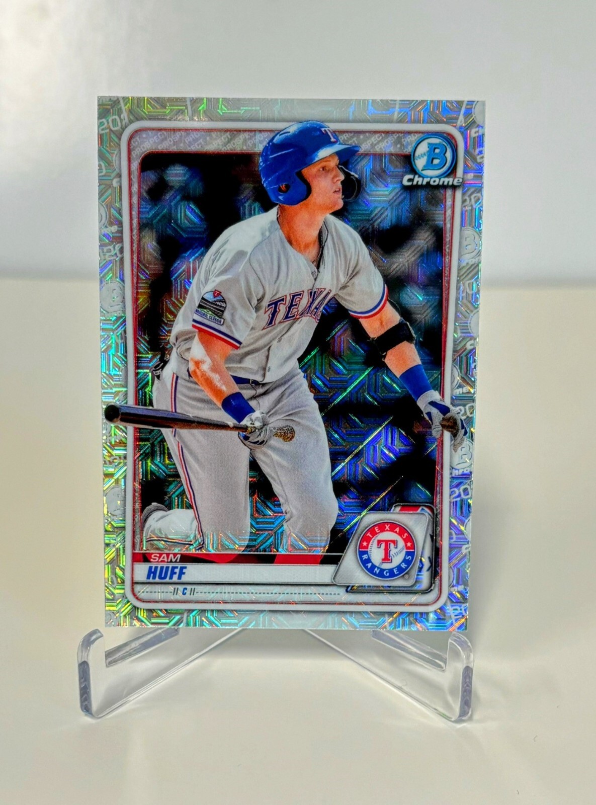 2020 Bowman Chrome Mojo Refractor Sam Huff #BCP-237 Texas Rangers