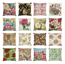 Spring Flower Pillow Case Rose Floral Couch Home Sofa Living Room Cushion Covers