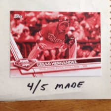 CESAR HERNANDEZ #PHI-4 PHILLIES 4/5 Made 2017 Topps 5X7 Jumbo Red Version