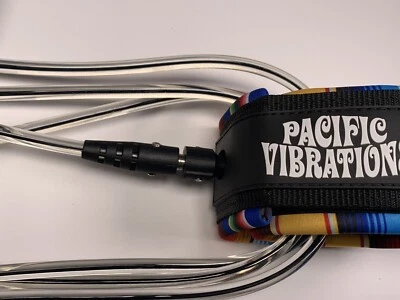 Pacific Vibrations Surfboard Longboard Knee leash 9 Ft Black 7mm double swivel