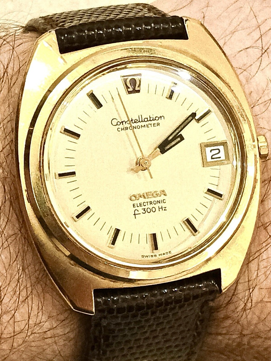 値下げ中希少オメガOMEGAコンステレーションエレクトロニックf300Hz ✓OMEGA Constellation Electronic f300Hz Gold-Plated - RARE VINTAGE