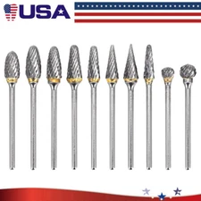 10pcs Tungsten Carbide Dental Lab Acrylic Bur Drill 2.35mm For Polishing Teeth