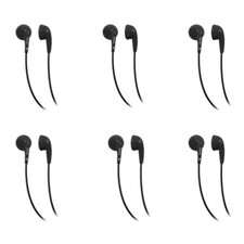 6 PACK Maxell EB-95 Black Dynamic Stereo Earbuds Headphones Earphones Bass