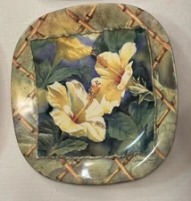 Set of 8 Kathleen Denis Art Floral 10” Melamine Dinner Plates~Keller Charles HTF