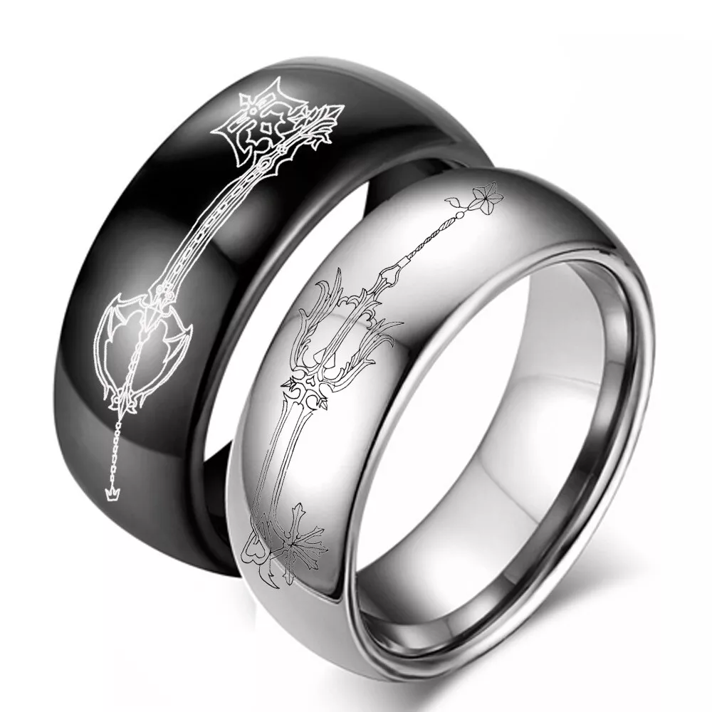 6mm Kingdom Hearts Keyblade Stainless Steel Rings Crown Gifts Size 6 13