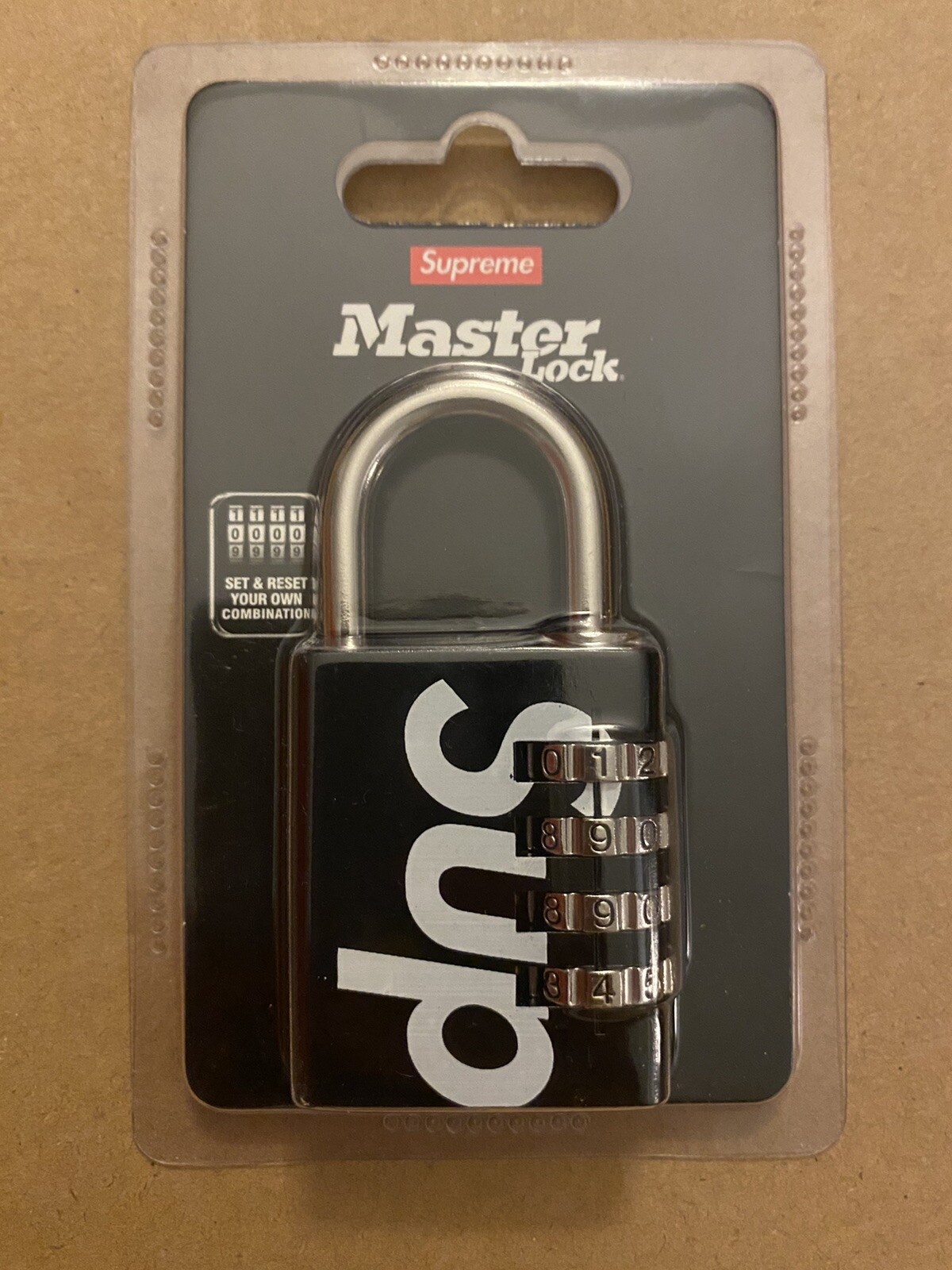 Supreme SS19 Master Lock Numeric Combination Lock Black