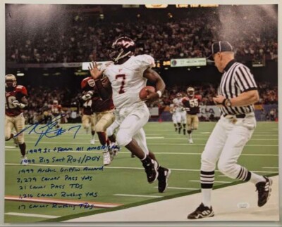 Mike Vick Sticker Michael Vick Signed Virginia Tech 16x20 Photo AUTO JSA Sticker | eBay