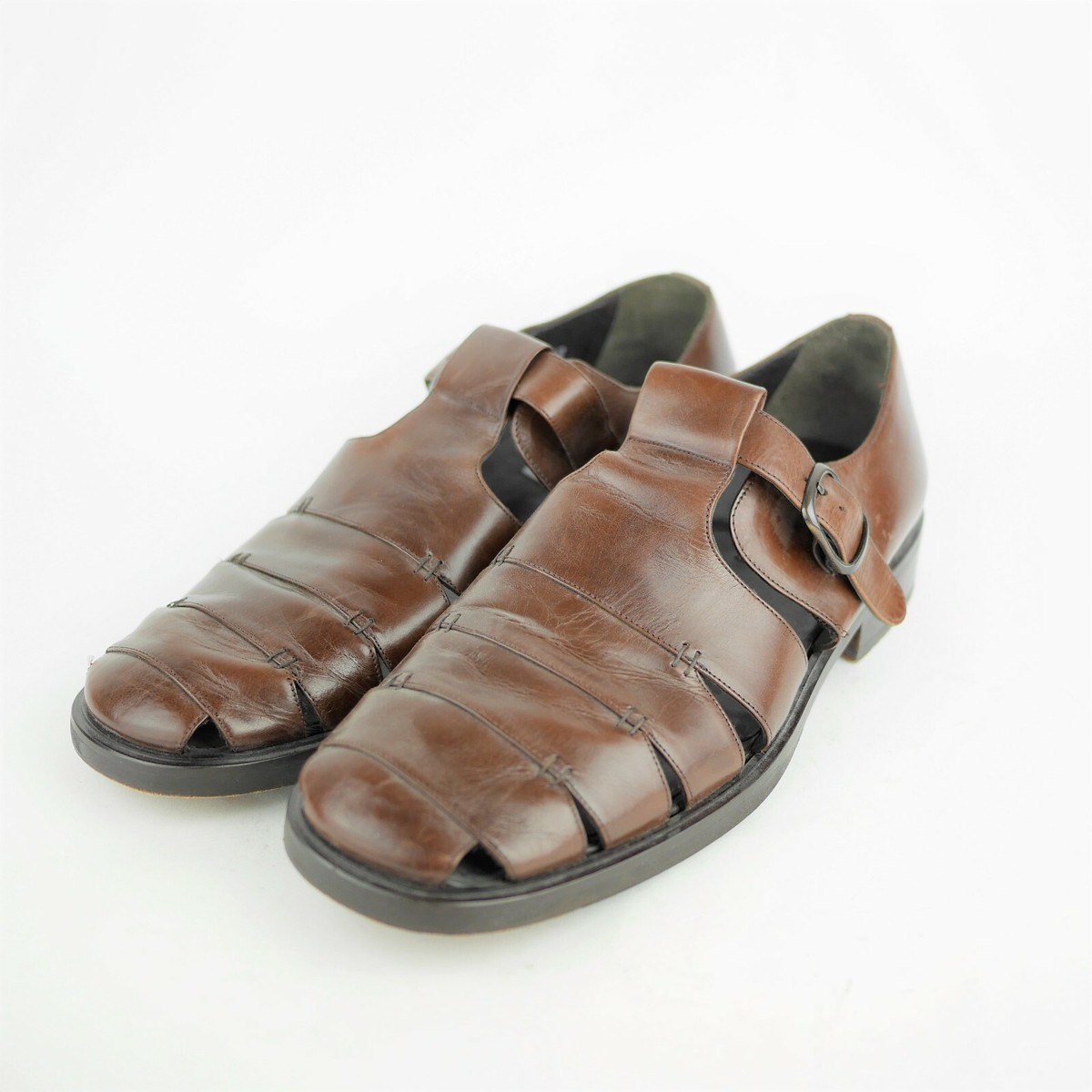 mens brown dress sandals Mens Closed Toe Dress Sandals - Leather Sandals